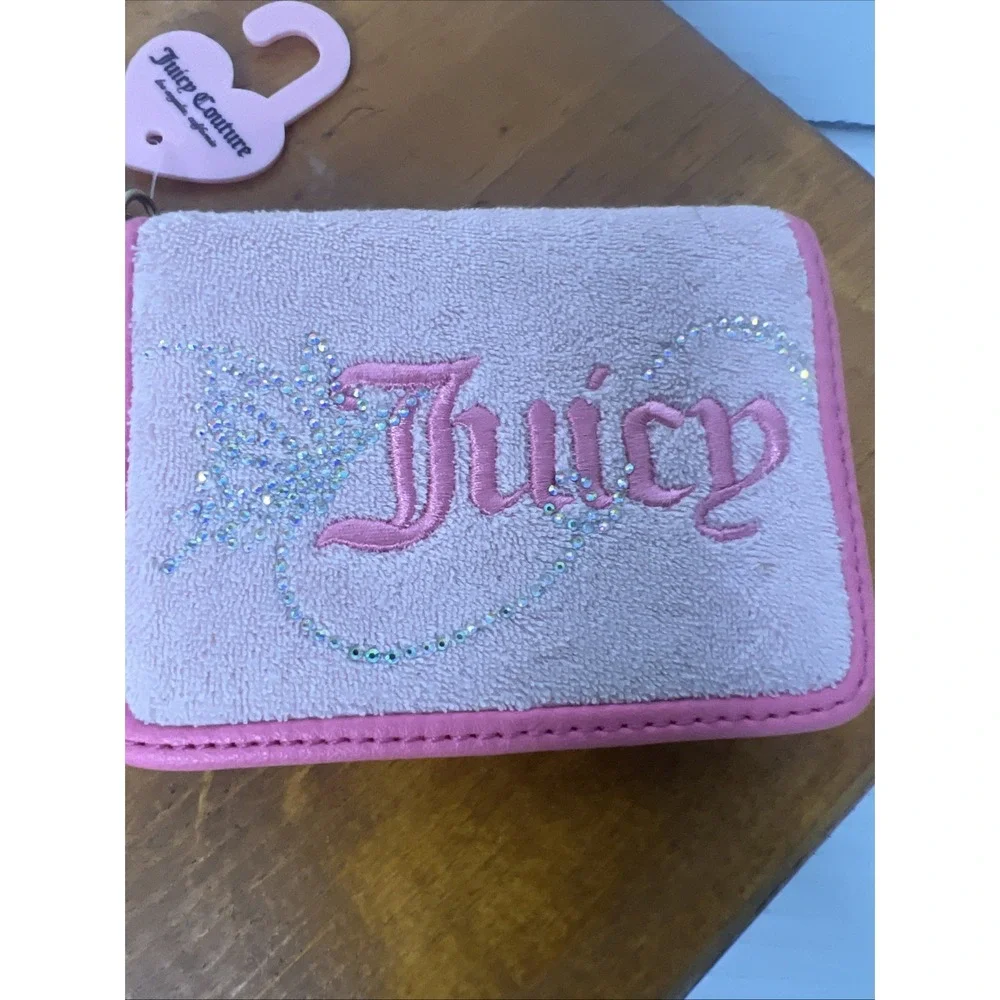 NWT Juicy Couture Wing It Card Case Key‎ Fob Wallet - Pretty Pink! - Butterfly